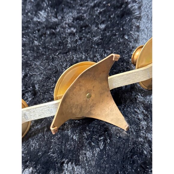 Vintage Brass Three-Cup Candle Holder Centerpiece - Picture 5 of 8